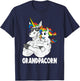Muscle Grandpa Unicorn Old Pops Grandpacorn Grandfather T-Shirt - T-Shirt | Navy