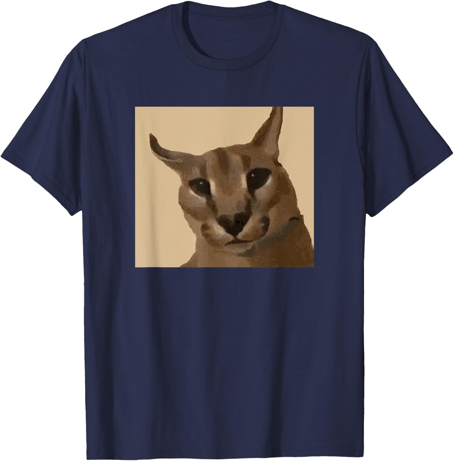 Big Floppa Meme Cat T-Shirt - T-Shirt | Navy