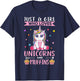 Just A Girl Who Loves Unicorns And Muffins Unicorn T-Shirt - T-Shirt | Navy