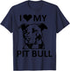 I Heart My Pitbull (I Love My Pitbull ,Pit Bull) T-Shirt - T-Shirt | Navy