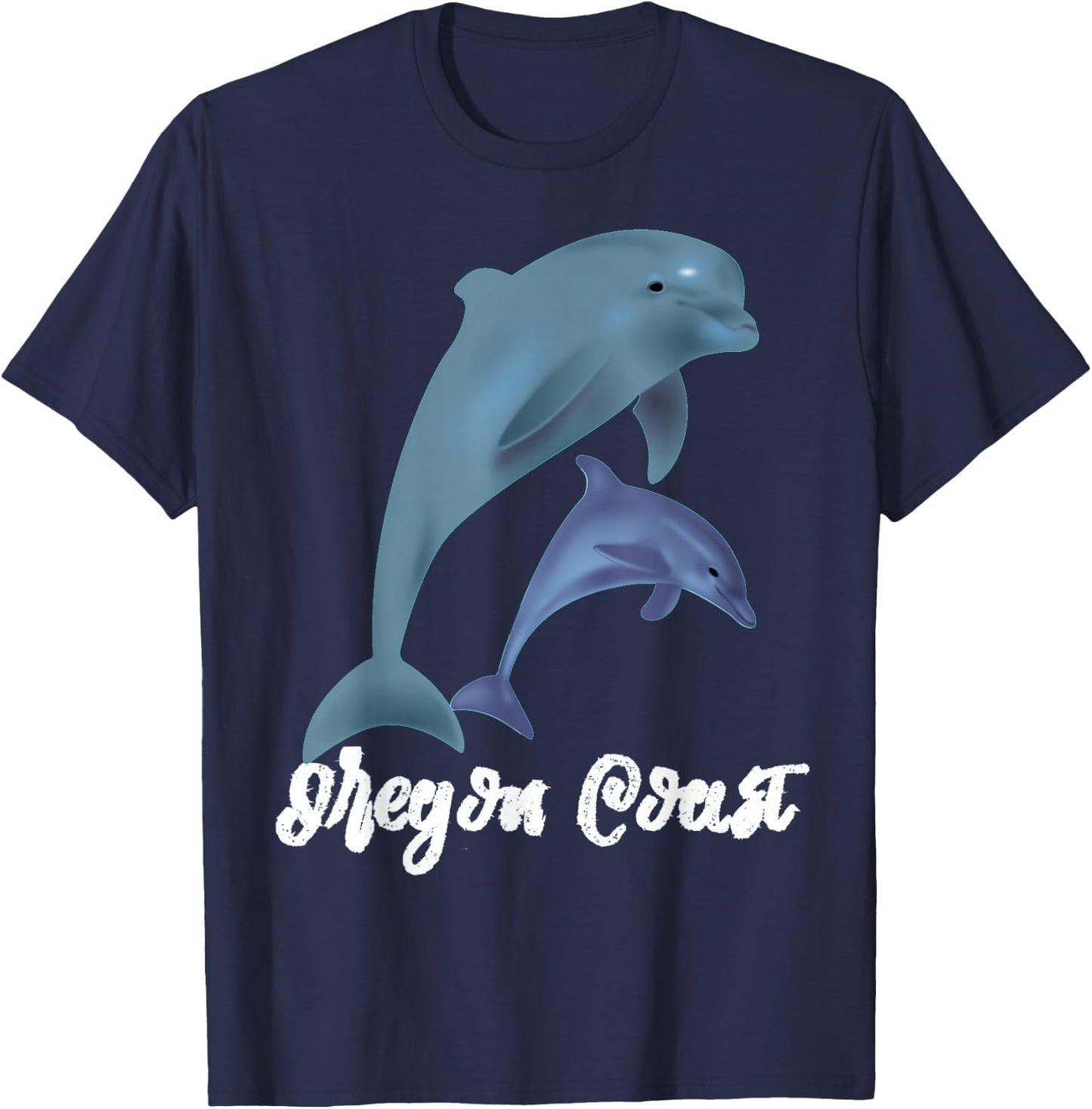 Oregon Coast Souvenir Dolphin PNW gift T-Shirt - T-Shirt | Navy