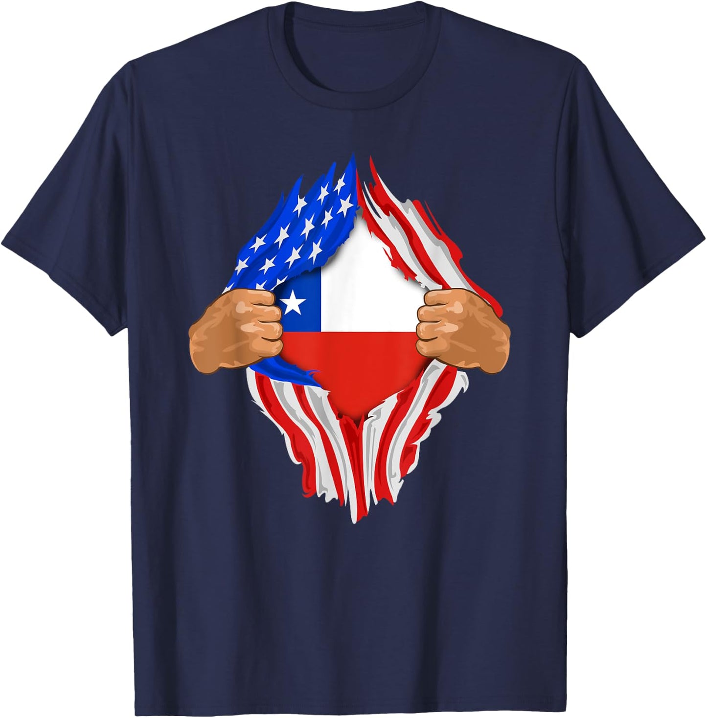 Chilean Blood Inside Me | Chile Flag Gift T-Shirt - T-Shirt | Navy