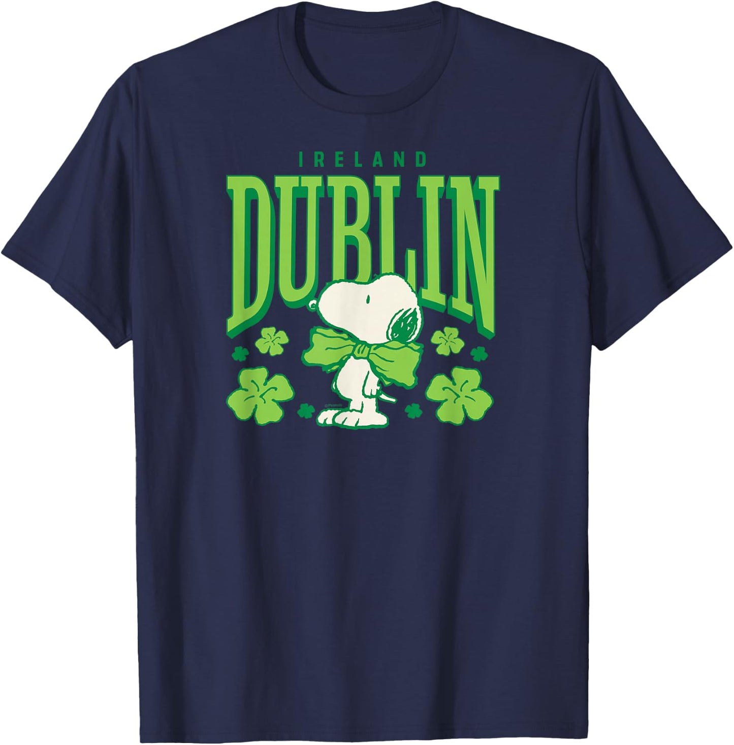 Peanuts - Snoopy St. Patrick's Day Dublin Ireland T-Shirt - T-Shirt | Navy