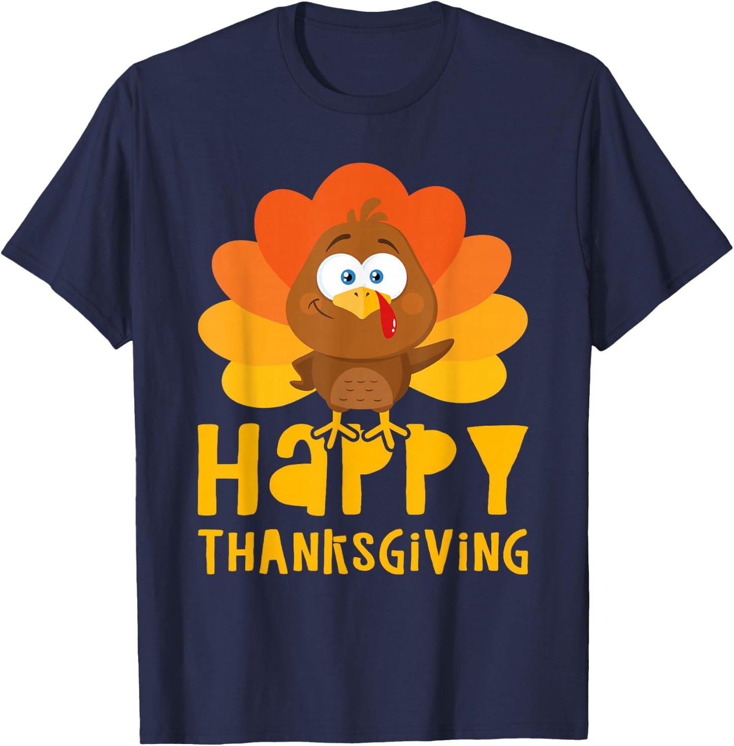 Happy Thanksgiving Shirt Men Women Kids Family Turkey Day T-Shirt - T-Shirt | Navy