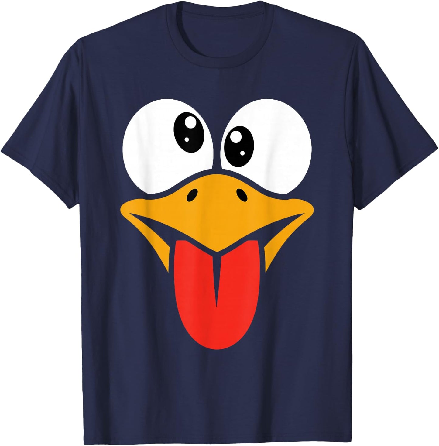 Funny Silly Turkey Face Happy Turkey Day Thanksgiving T-Shirt - T-Shirt | Navy