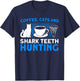 Coffee Cats And Shark Teeth Hunting Tooth Hunter T-Shirt - T-Shirt | Navy