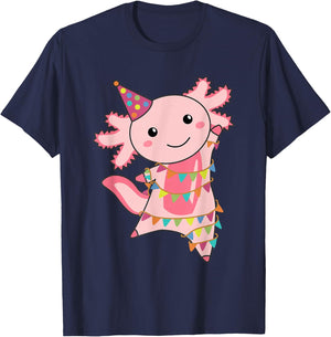 Axolotl Birthday for Children a Birthday Axolotl T-Shirt - T-Shirt | Navy