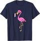Flamingo with Asexual Pride Flag T-Shirt - T-Shirt | Navy