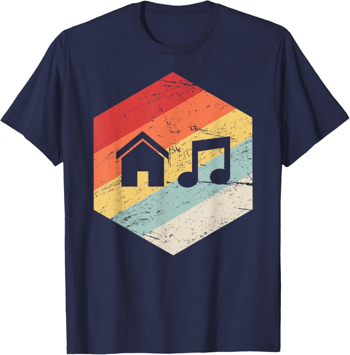 Vintage Retro House Music T-Shirt - T-Shirt | Navy