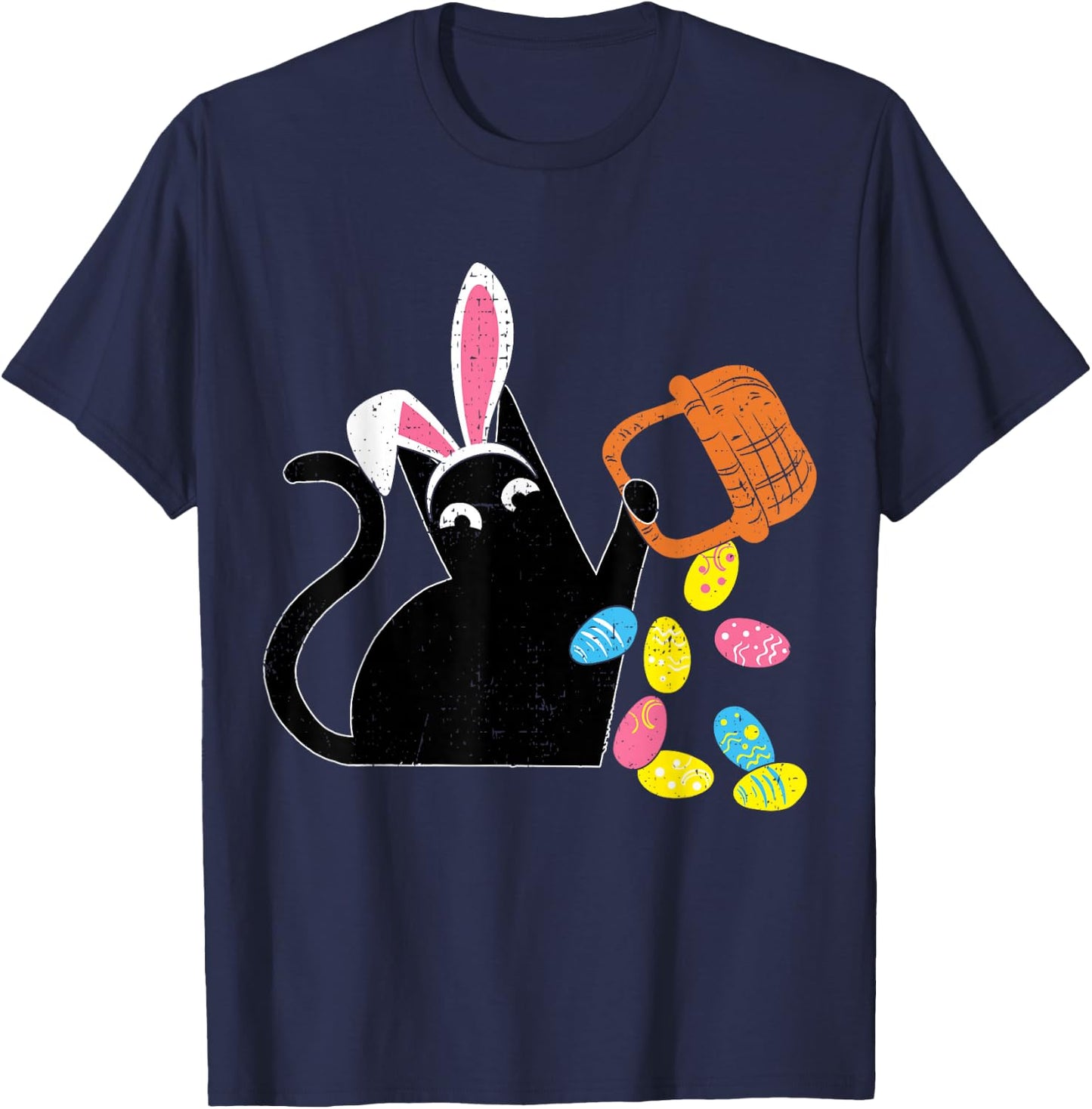 Cat Easter Bunny Easter Rabbit T-Shirt - T-Shirt | Navy