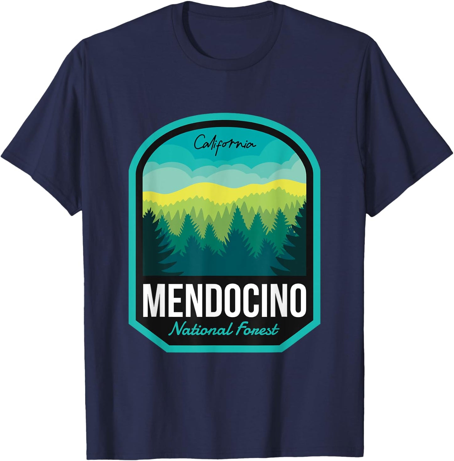 Mendocino National Forest CA T-Shirt - T-Shirt | Navy
