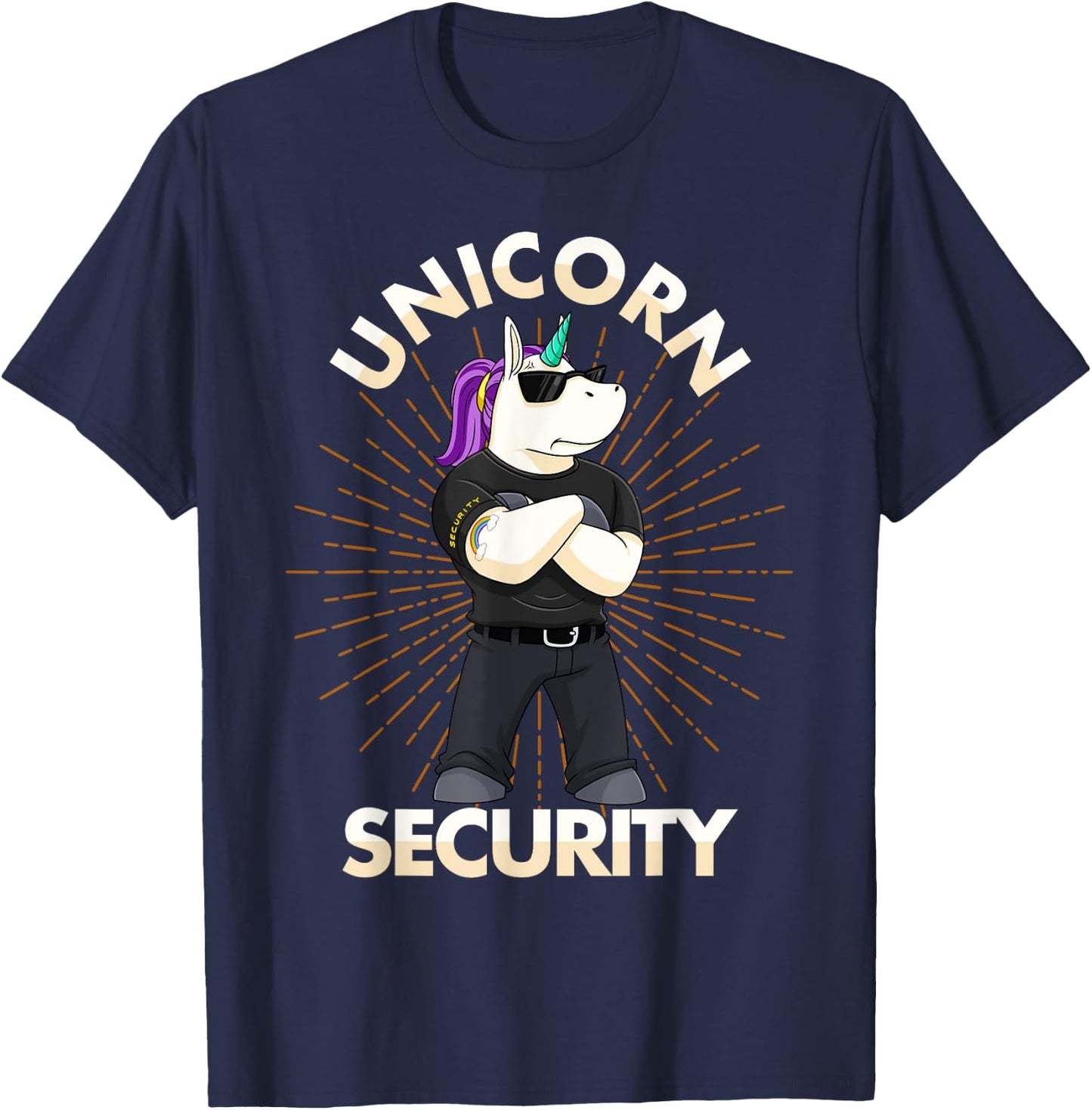Unicorn Security Birthday Boys Dad Gift T-Shirt - T-Shirt | Navy