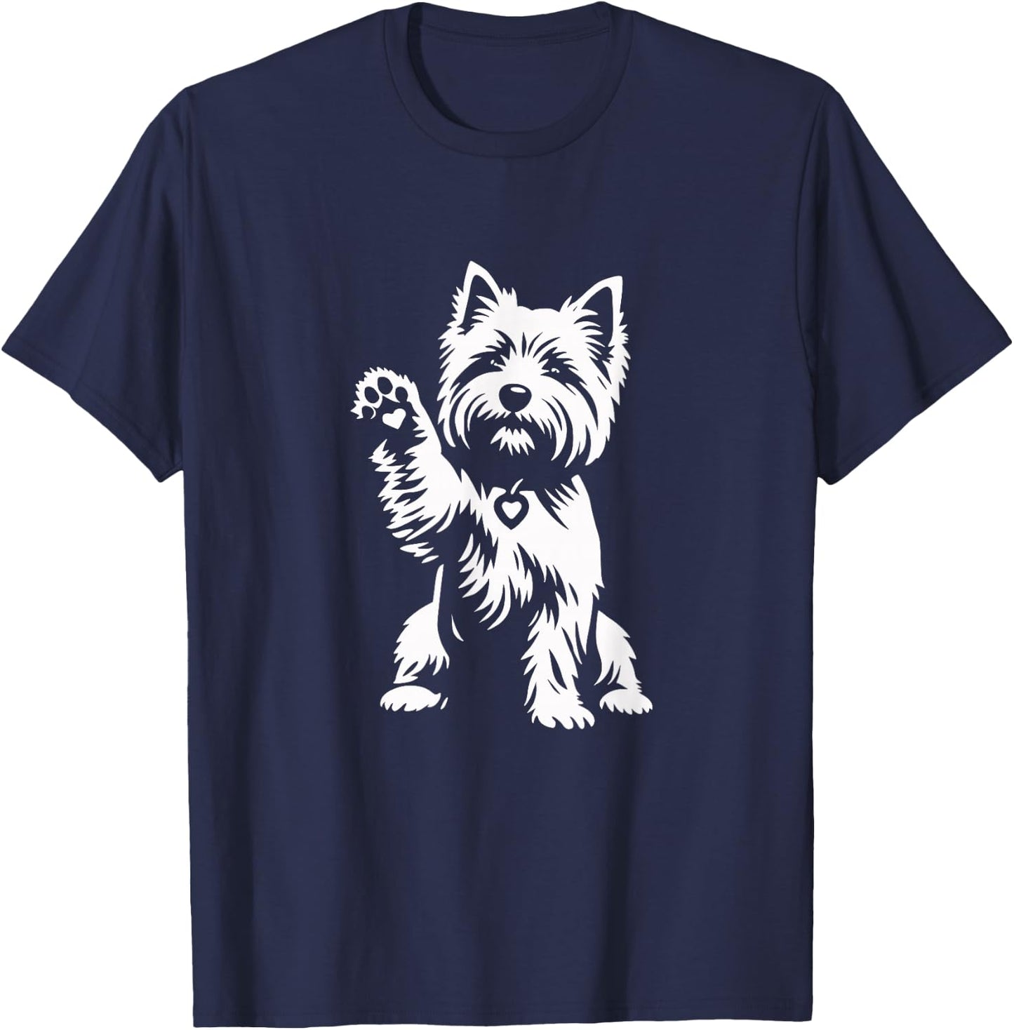 Cute Cairn Terrier Heart Dog Graphic Design T-Shirt - T-Shirt | Navy