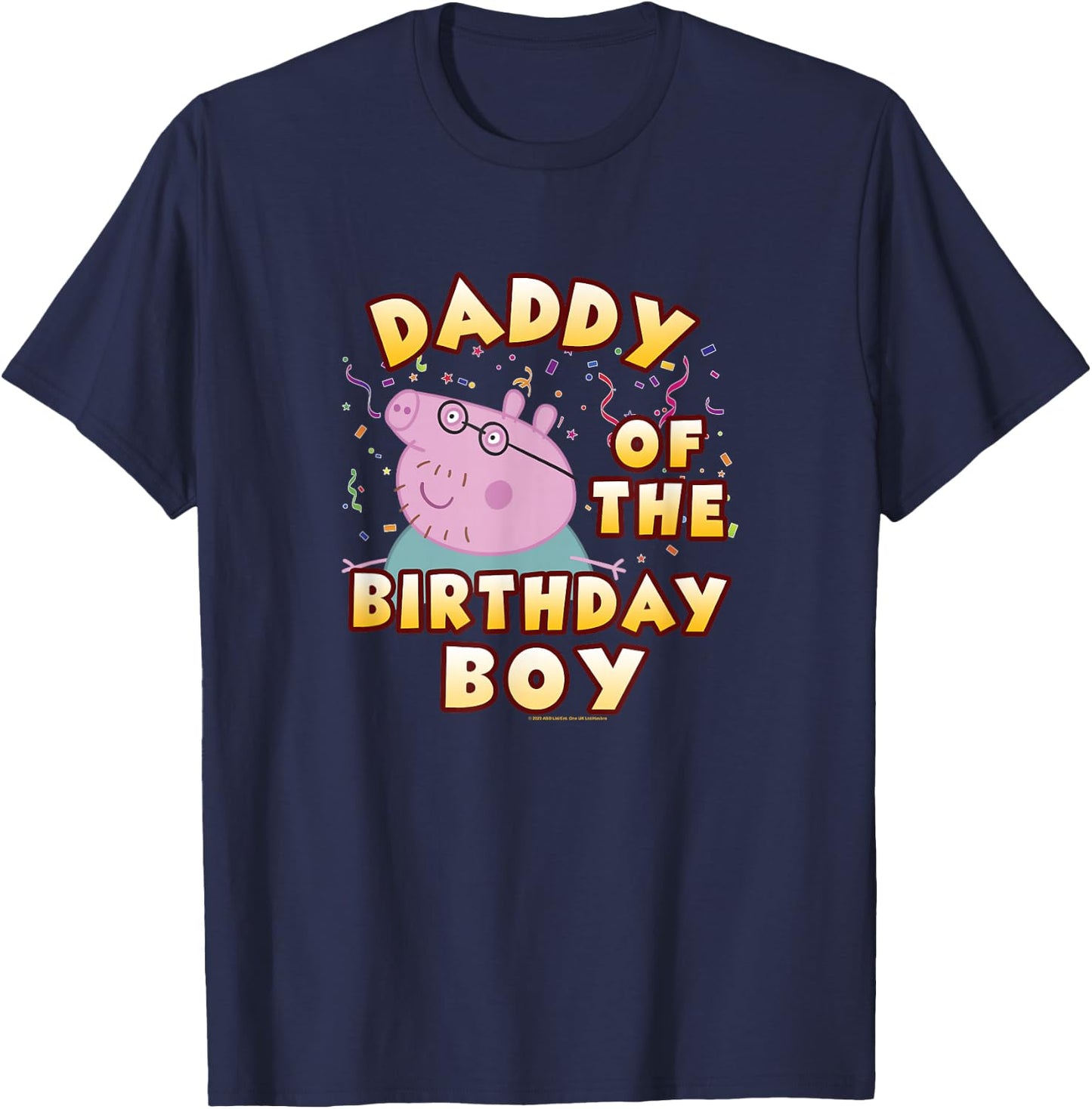 Peppa Pig Daddy of The Birthday Boy Confetti Logo T-Shirt - T-Shirt | Navy