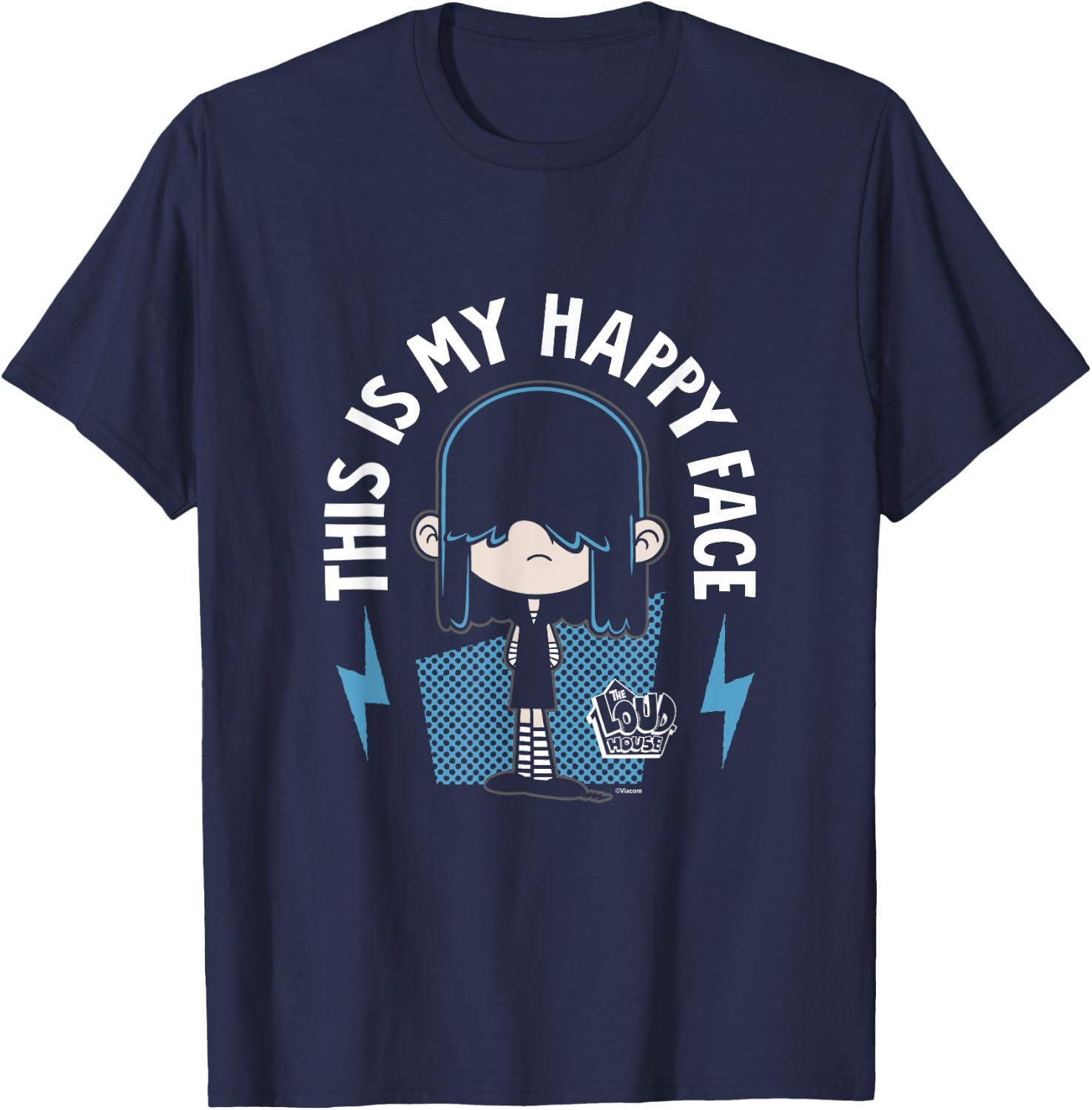 The Loud House This Is My Happy Face Lucy Loud Shot T-Shirt - T-Shirt | Navy