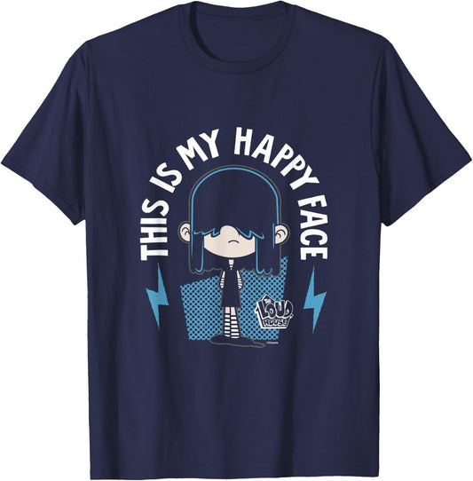 The Loud House This Is My Happy Face Lucy Loud Shot T-Shirt - T-Shirt | Navy