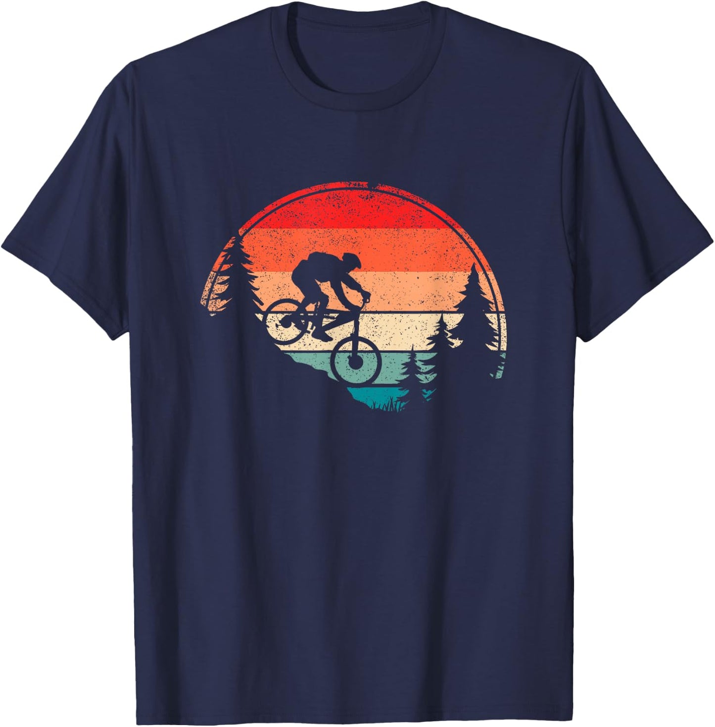 Retro Mountain Bike MTB Downhill Bicycle T-Shirt - T-Shirt | Navy