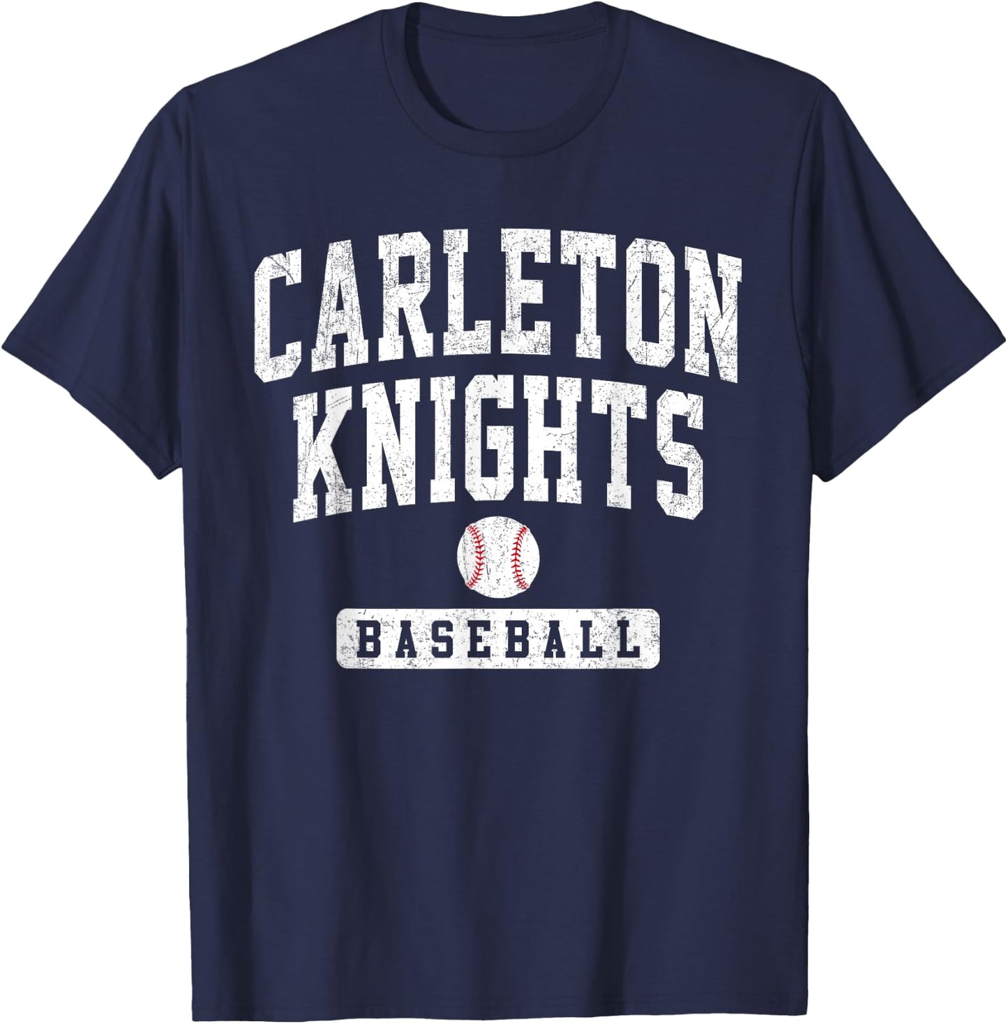 Carleton College Knights Baseball Arch Vintage Design Men T-Shirt - T-Shirt | Navy