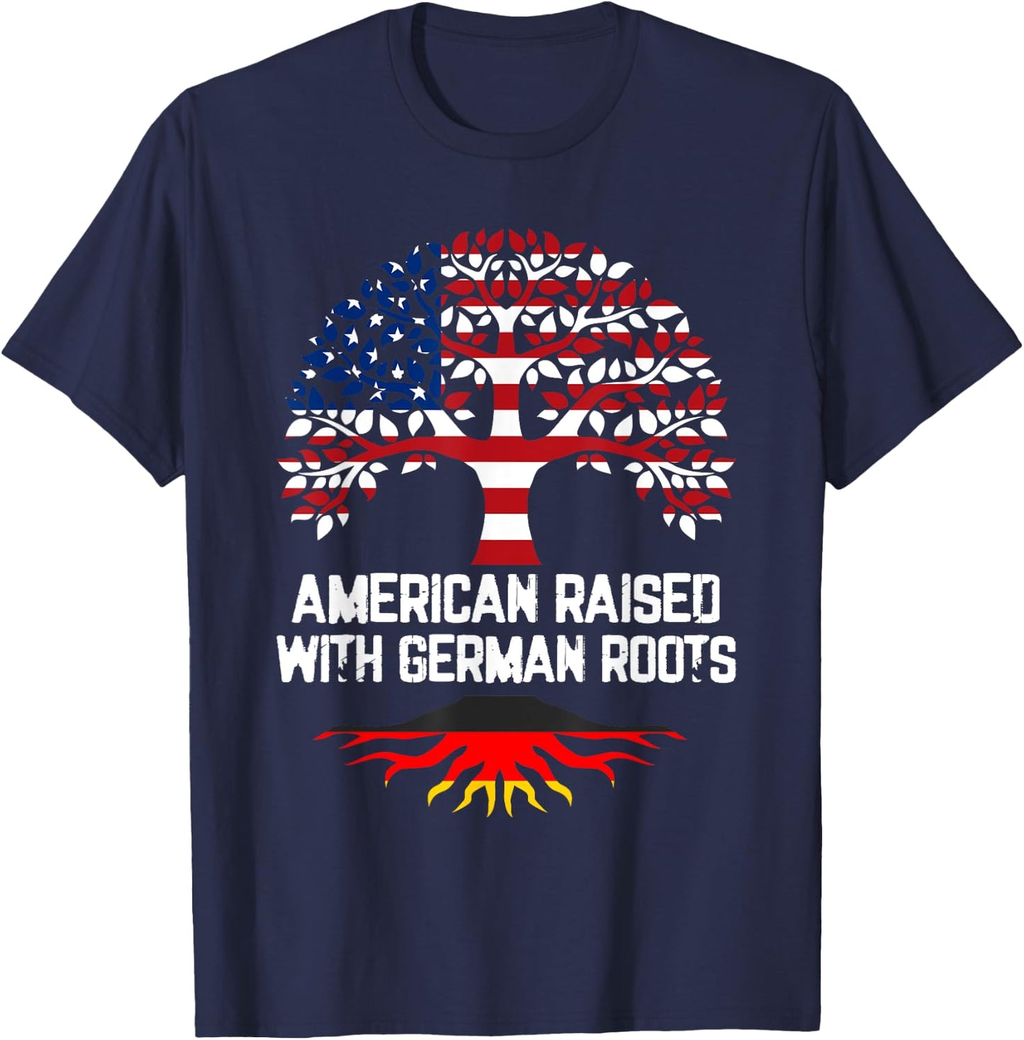 American raised with German roots American T-Shirt - T-Shirt | Navy