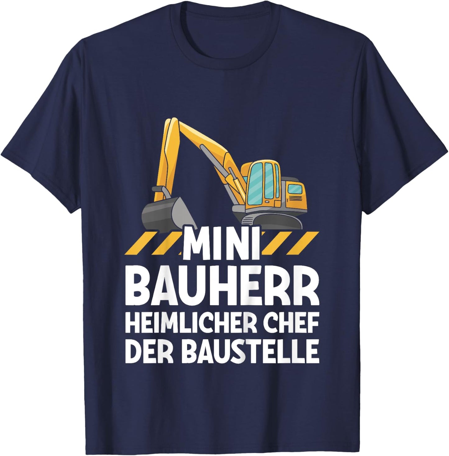 Bagger Jungs Mini Bauherr Chef Der Baustelle Baumeister T-Shirt - T-Shirt | Navy