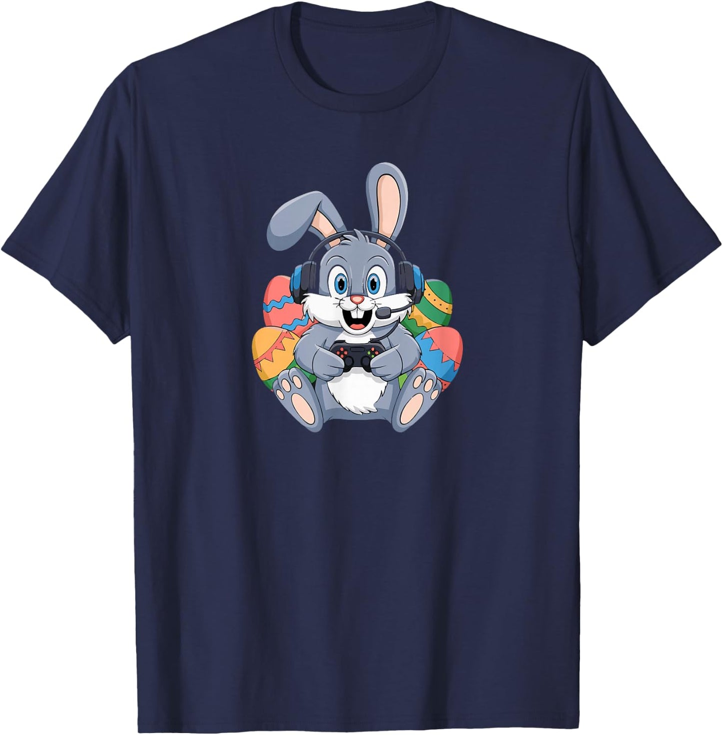 Easter Day Bunny Gamer Video Gaming Boys Men Kids T-Shirt - T-Shirt | Navy