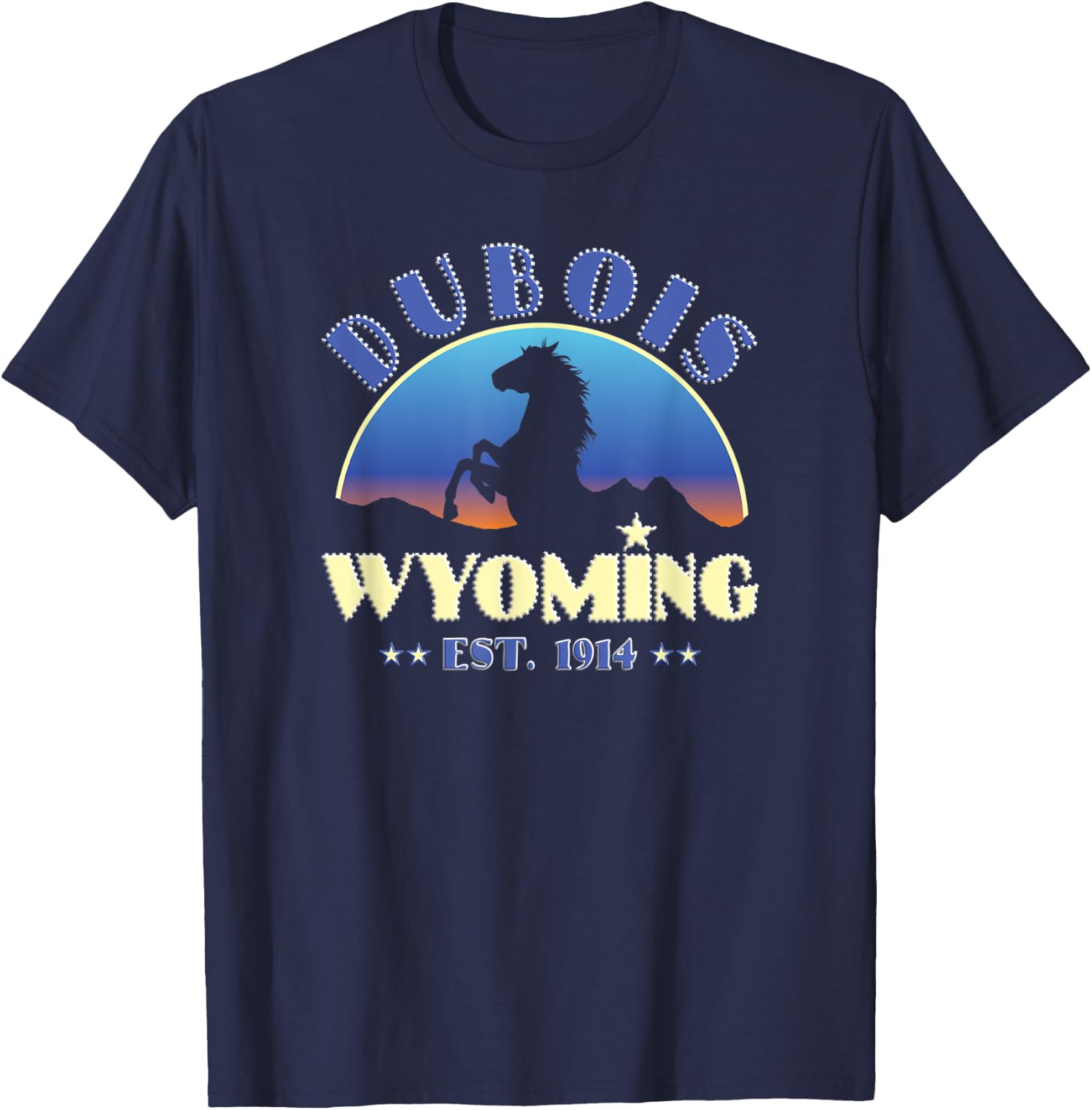 Dubois Wyoming WY Wild Horse T-Shirt - T-Shirt | Navy