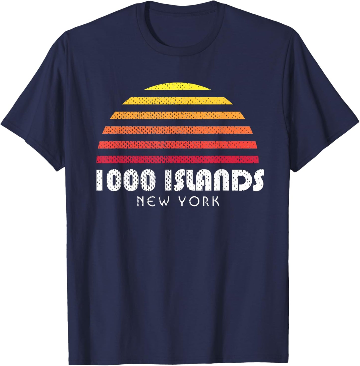 1000 Islands Sunset Thousand Islands NY Fishing T-Shirt - T-Shirt | Navy