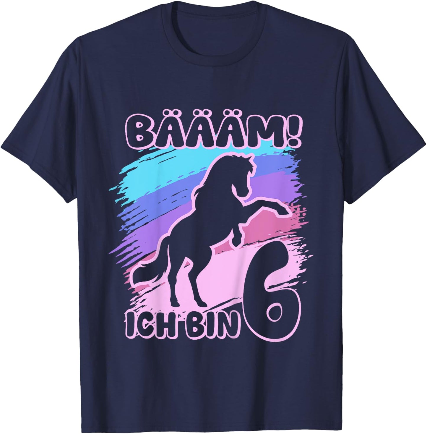 Kinder Bäm ich bin 6 | Schulkind | Einschulung T-Shirt - T-Shirt | Navy