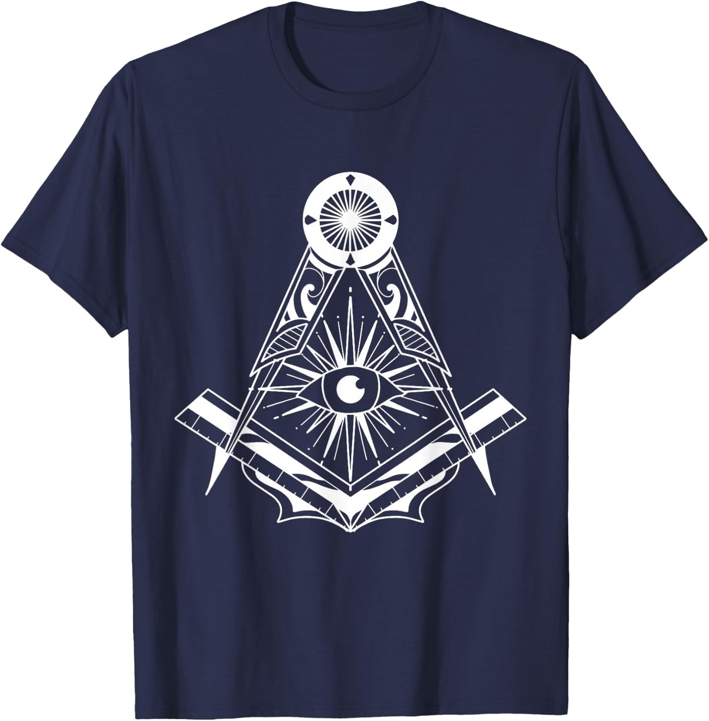 Freemason Emblem , Black, S T-Shirt - T-Shirt | Navy