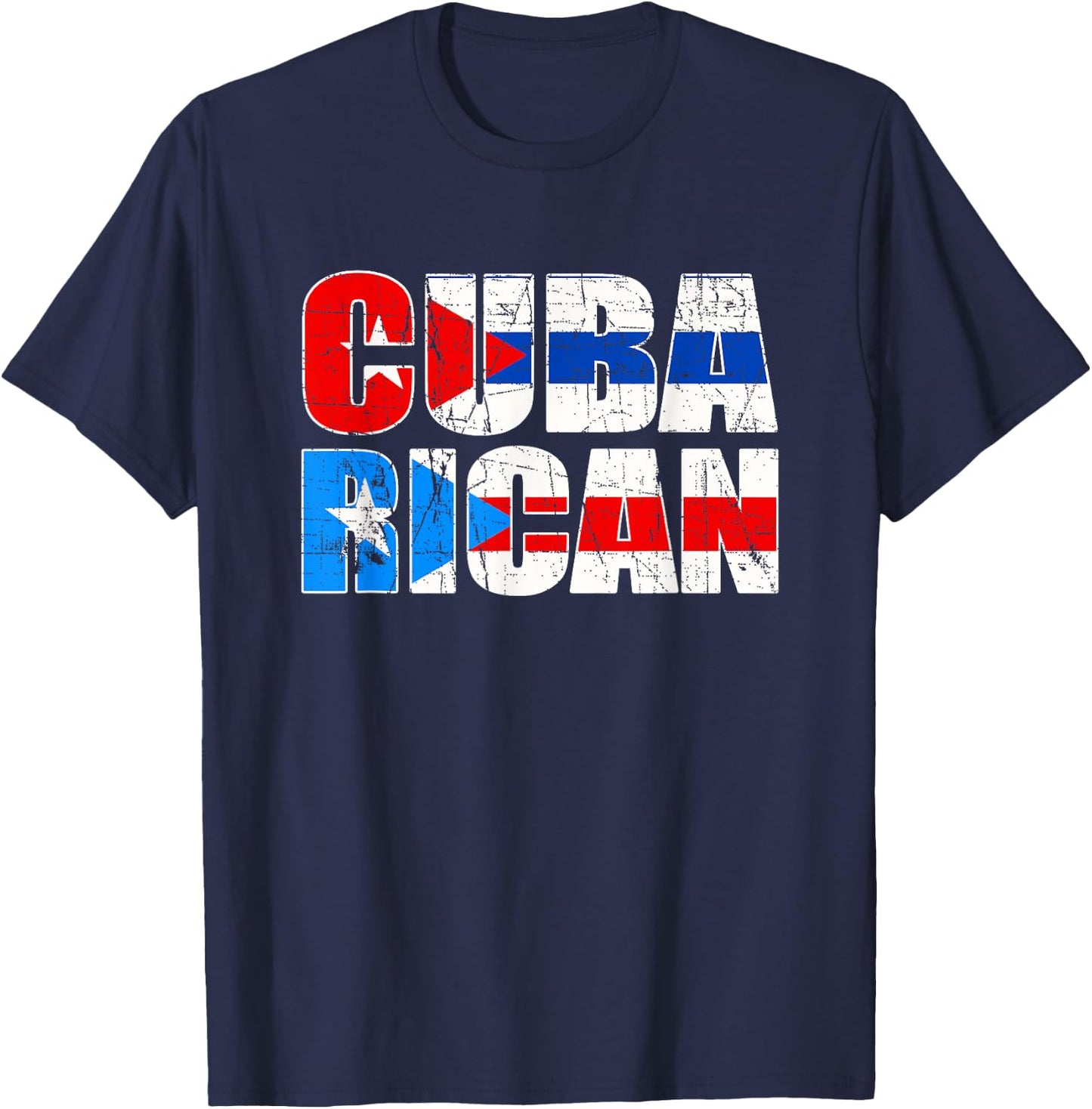 CubaRican Puerto Rico Cuba - Puerto Rican T-Shirt - T-Shirt | Navy