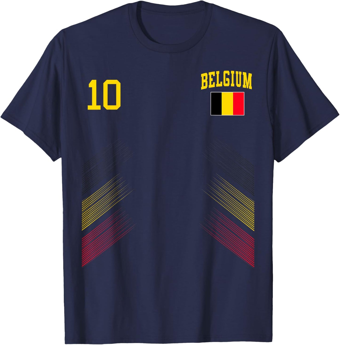 Belgien Fußball Fan Trikot Belgische Flagge Fußballliebhaber T-Shirt - T-Shirt | Navy