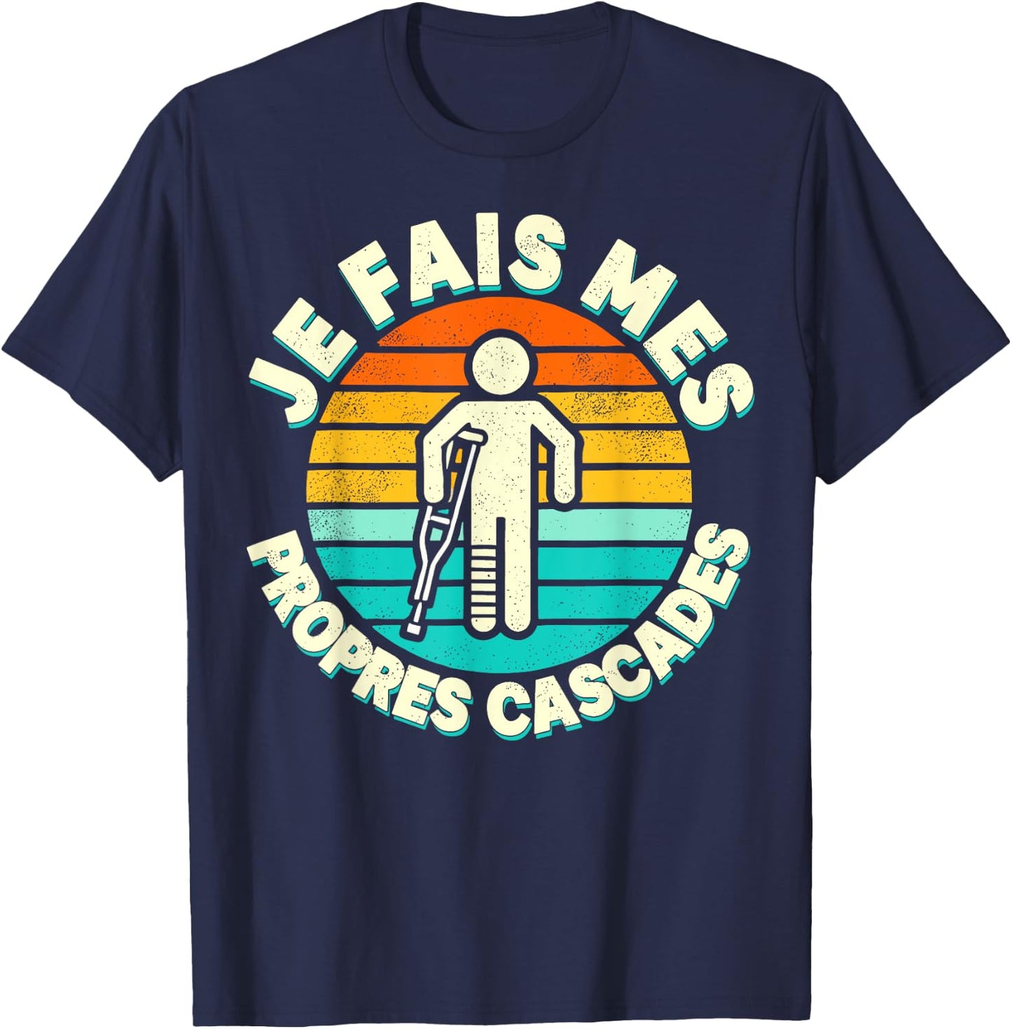 Je Fais Mes Opres Waterfalls Gift Get Well Well , Black, S T-Shirt - T-Shirt | Navy