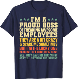 Funny Boss Art Women Dad Mom Boss Appreciation Day T-Shirt - T-Shirt | Navy