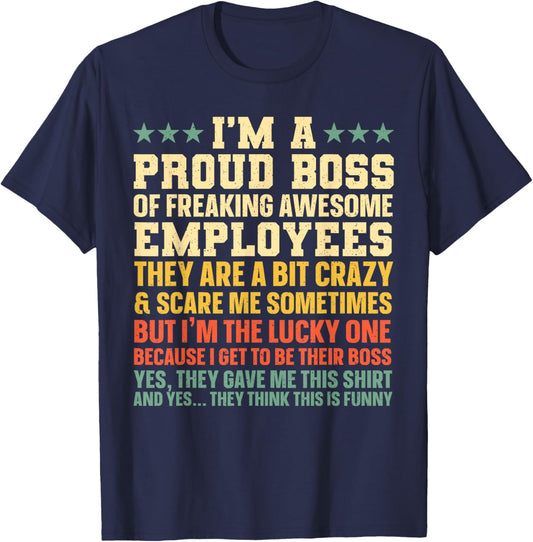 Funny Boss Art Women Dad Mom Boss Appreciation Day T-Shirt - T-Shirt | Navy