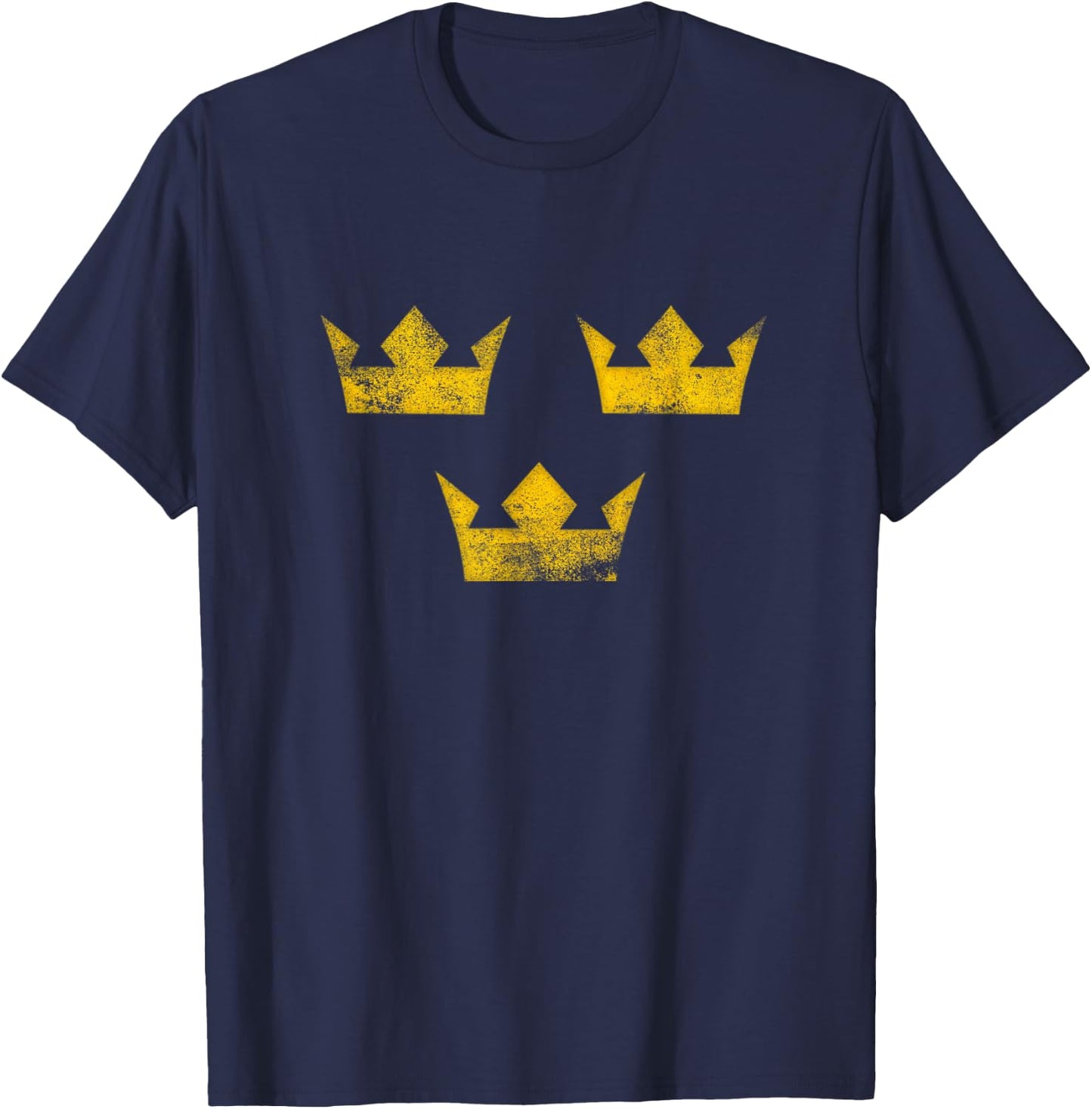Sweden Sverige Ice Hockey Distressed Vintage , blue, s T-Shirt - T-Shirt | Navy