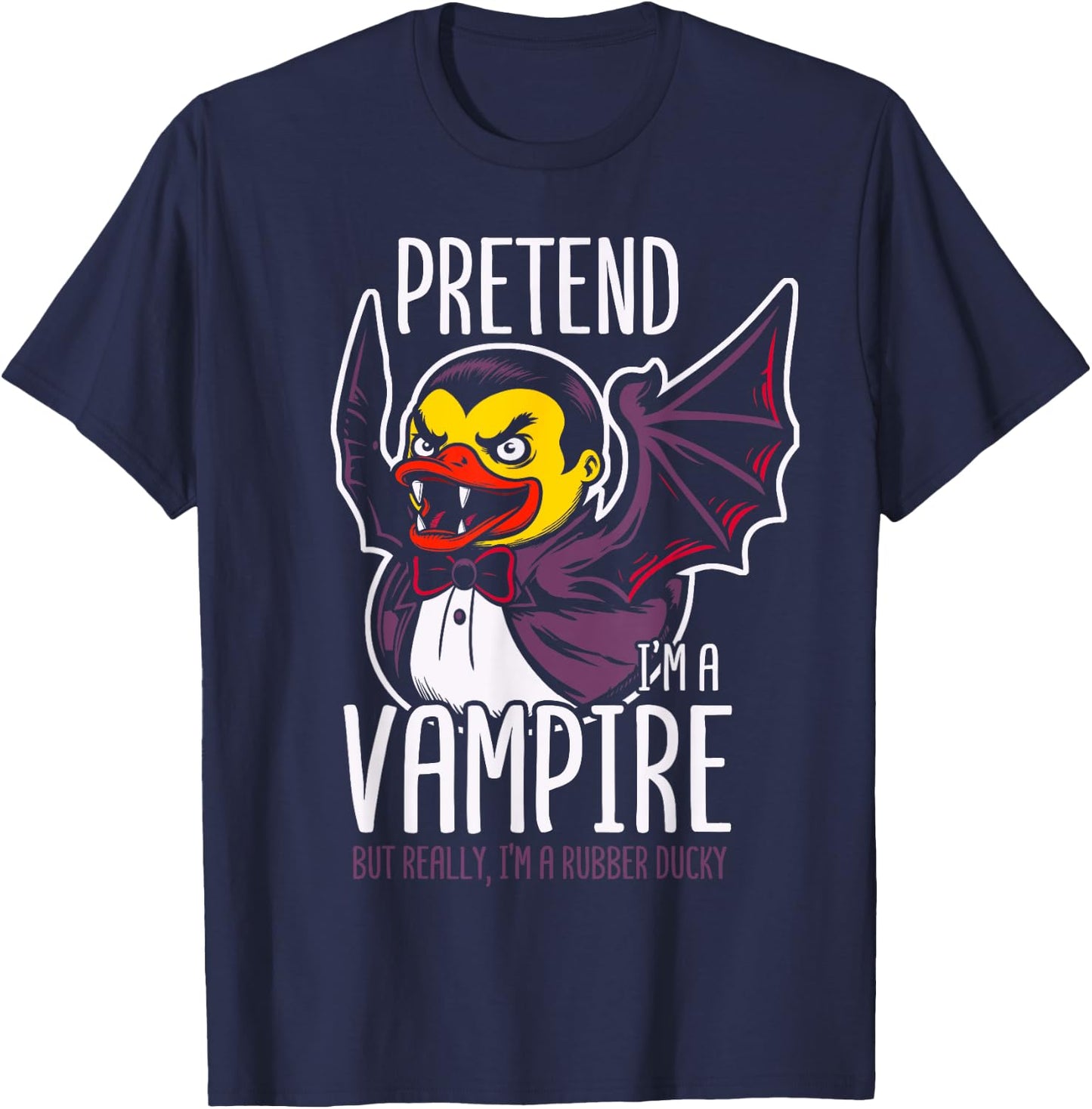 Vampire Rubber Duck Spooky Duckling T-Shirt - T-Shirt | Navy