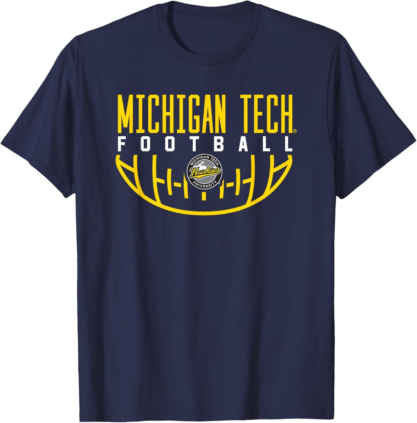 Michigan Tech Huskies Football Arch T-Shirt - T-Shirt | Navy