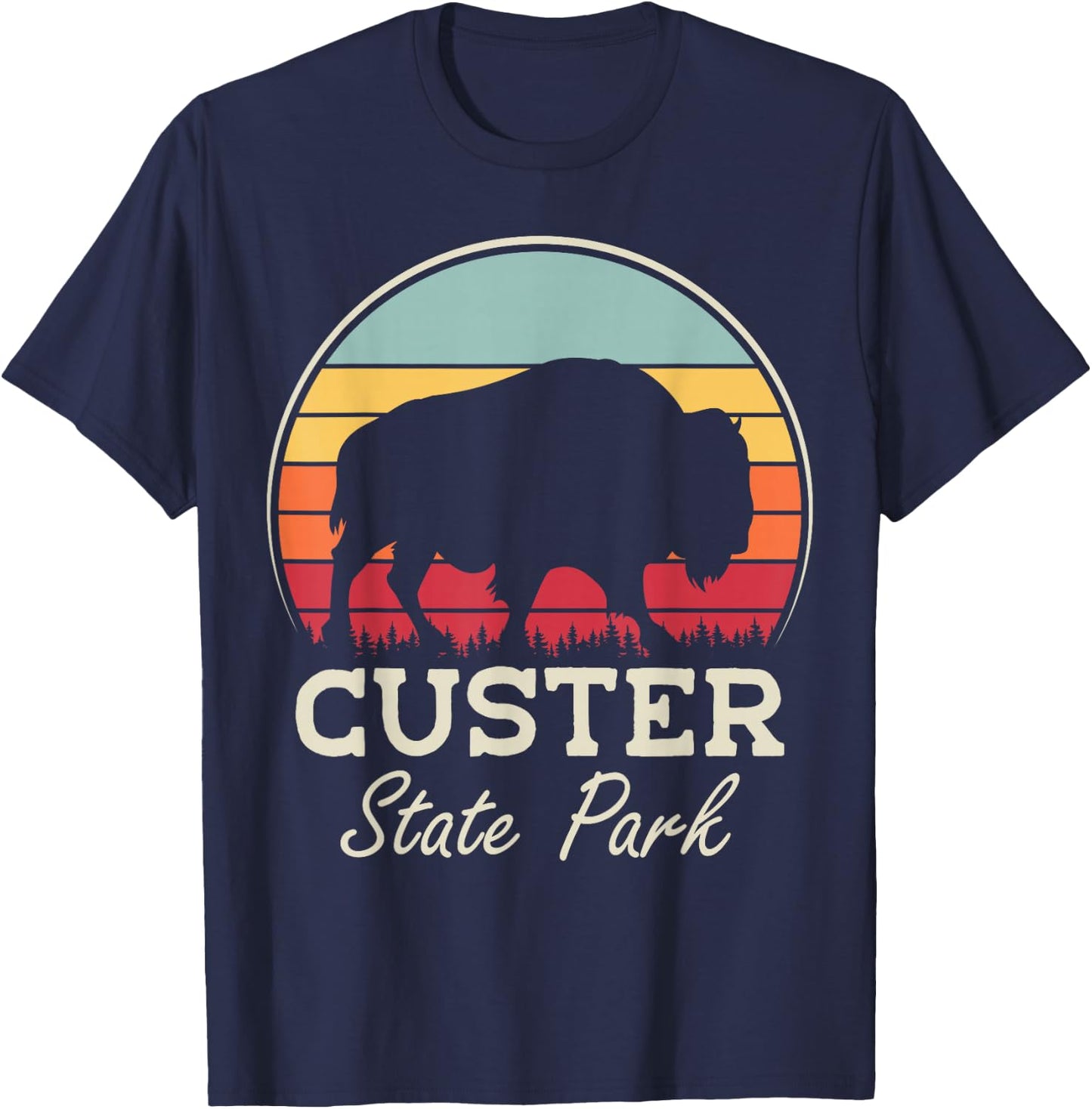 Custer State Park South Dakota Bison Lovers T-Shirt - T-Shirt | Navy
