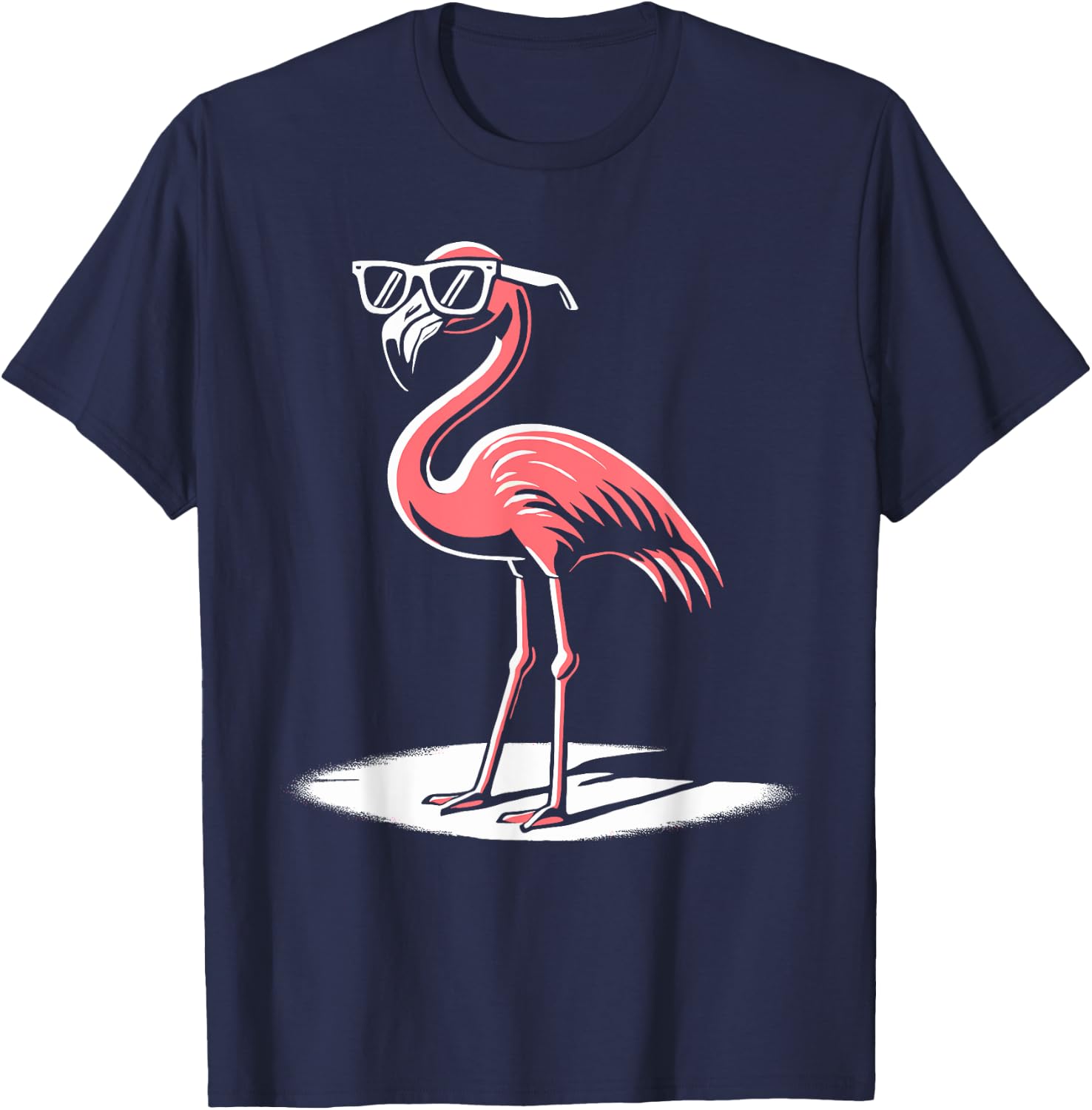 Pink Flamingo in Sunglasses Men Women Kids Funny Flamingo T-Shirt - T-Shirt | Navy