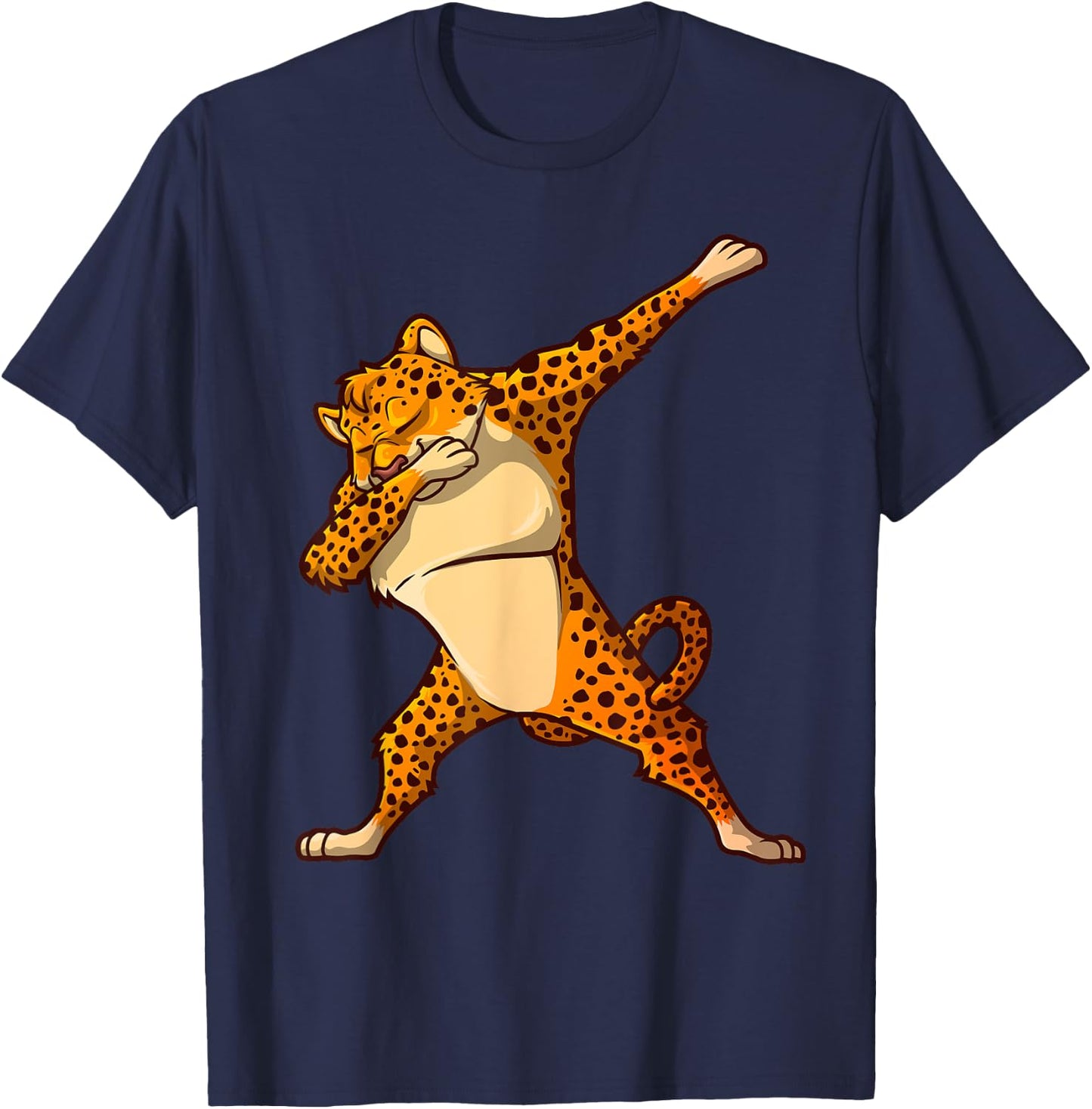 Funny Cheetah Dance For Kids Boys Girls Dabbing Cheetah Cat T-Shirt - T-Shirt | Navy