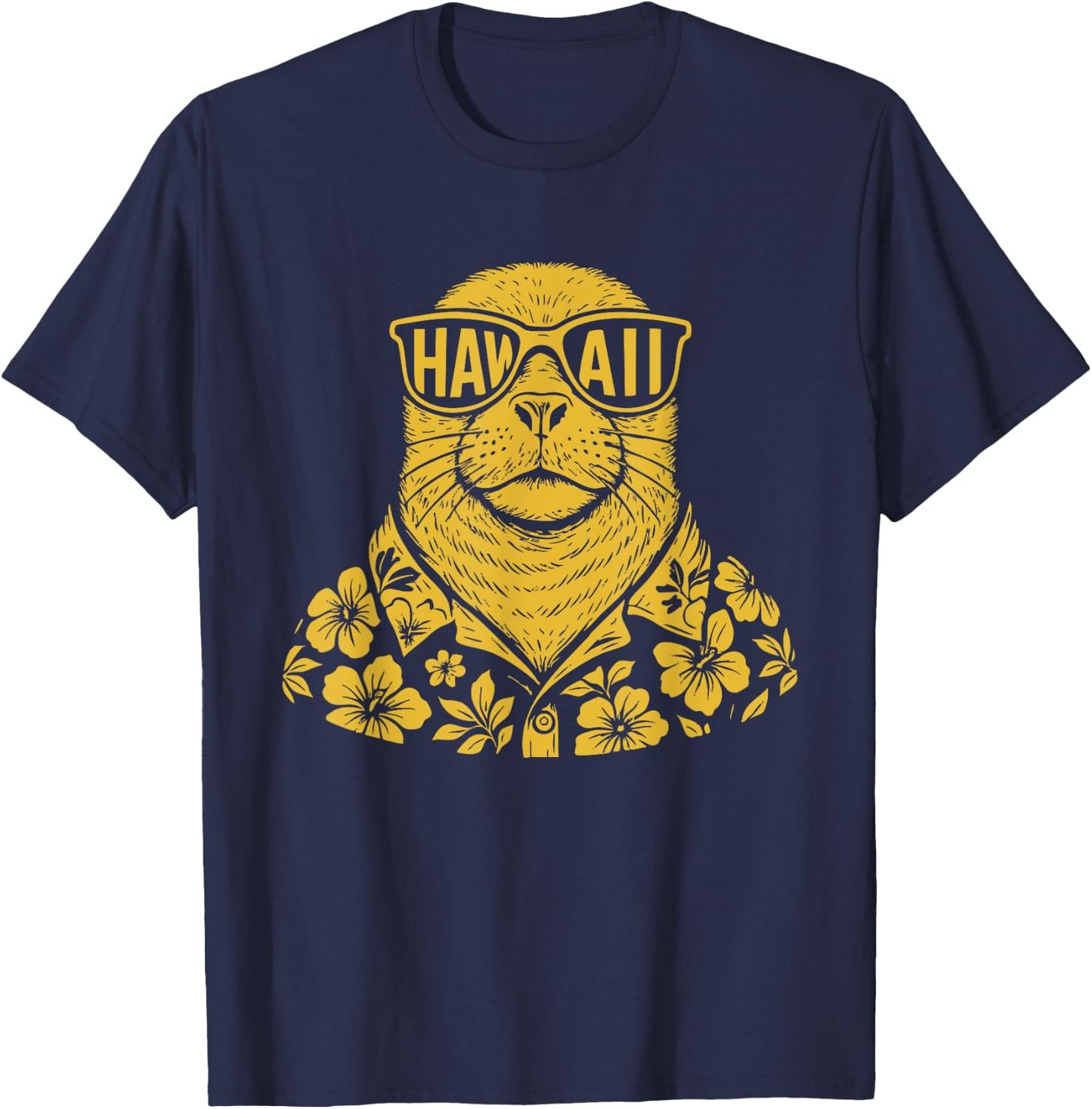 Hawaiian Monk Seal Aloha T-Shirt - T-Shirt | Navy