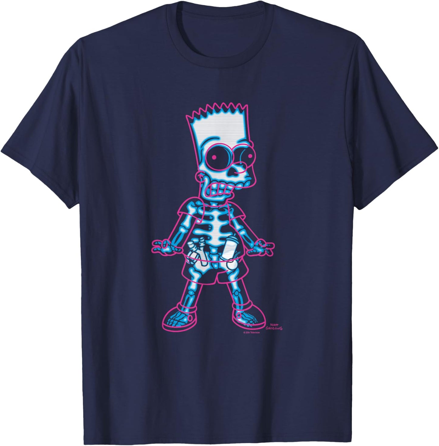 The Simpsons Bart Simpson Way in Trouble X-Ray , black T-Shirt - T-Shirt | Navy