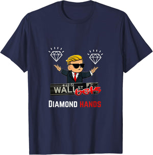 Wall Street Bets Diamond Hands T-Shirt - T-Shirt | Navy