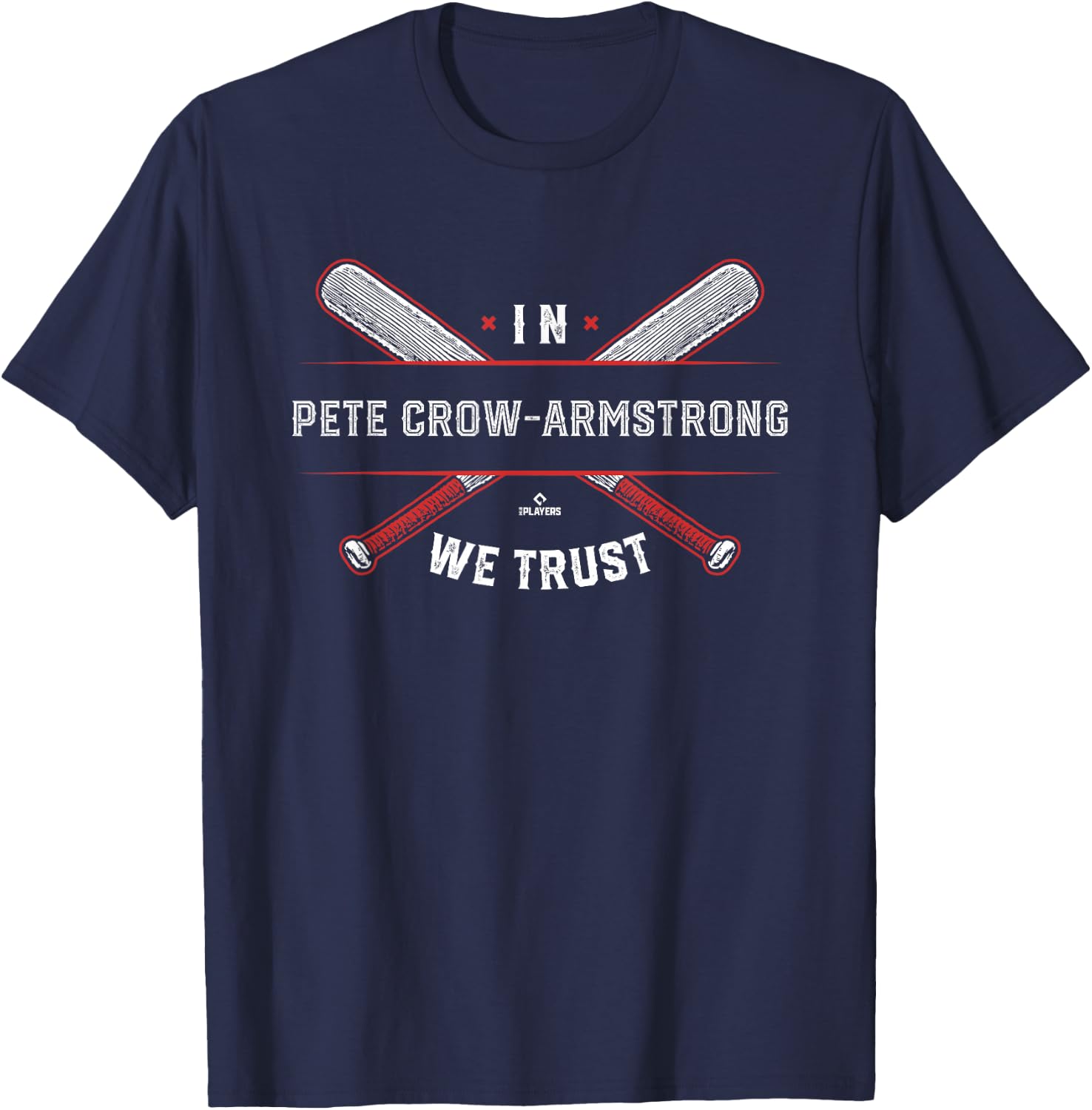 We Trust in Pete Crow-Armstrong Chicago Baseball MLBPA T-Shirt - T-Shirt | Navy