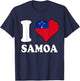 I Love Samoa Samoan Pride Samoan Roots Samoan Flag T-Shirt - T-Shirt | Navy