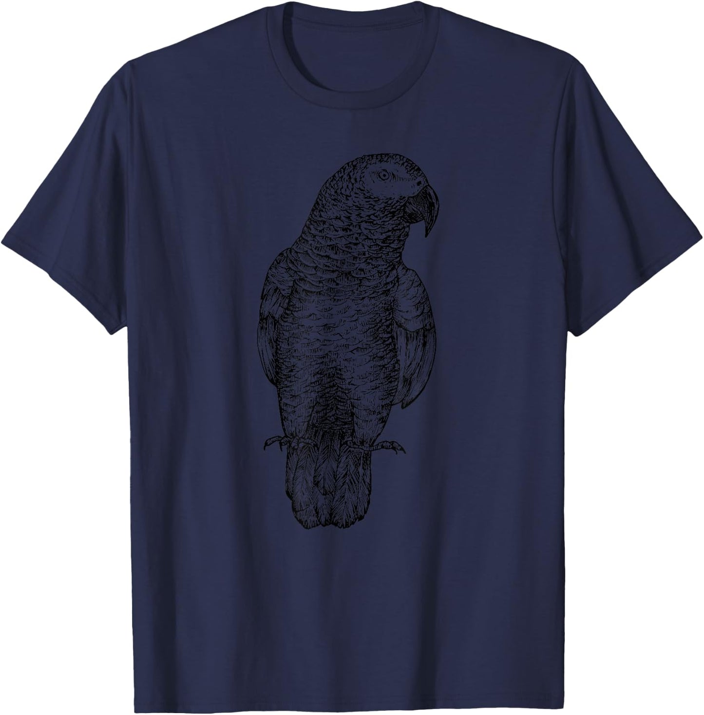 African Grey Parrot Bird T-Shirt - T-Shirt | Navy