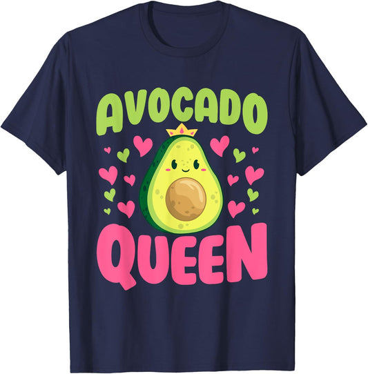 Avocado Queen Funny Butter-Fruit Veganism Fruit Lover Outfit T-Shirt - T-Shirt | Navy