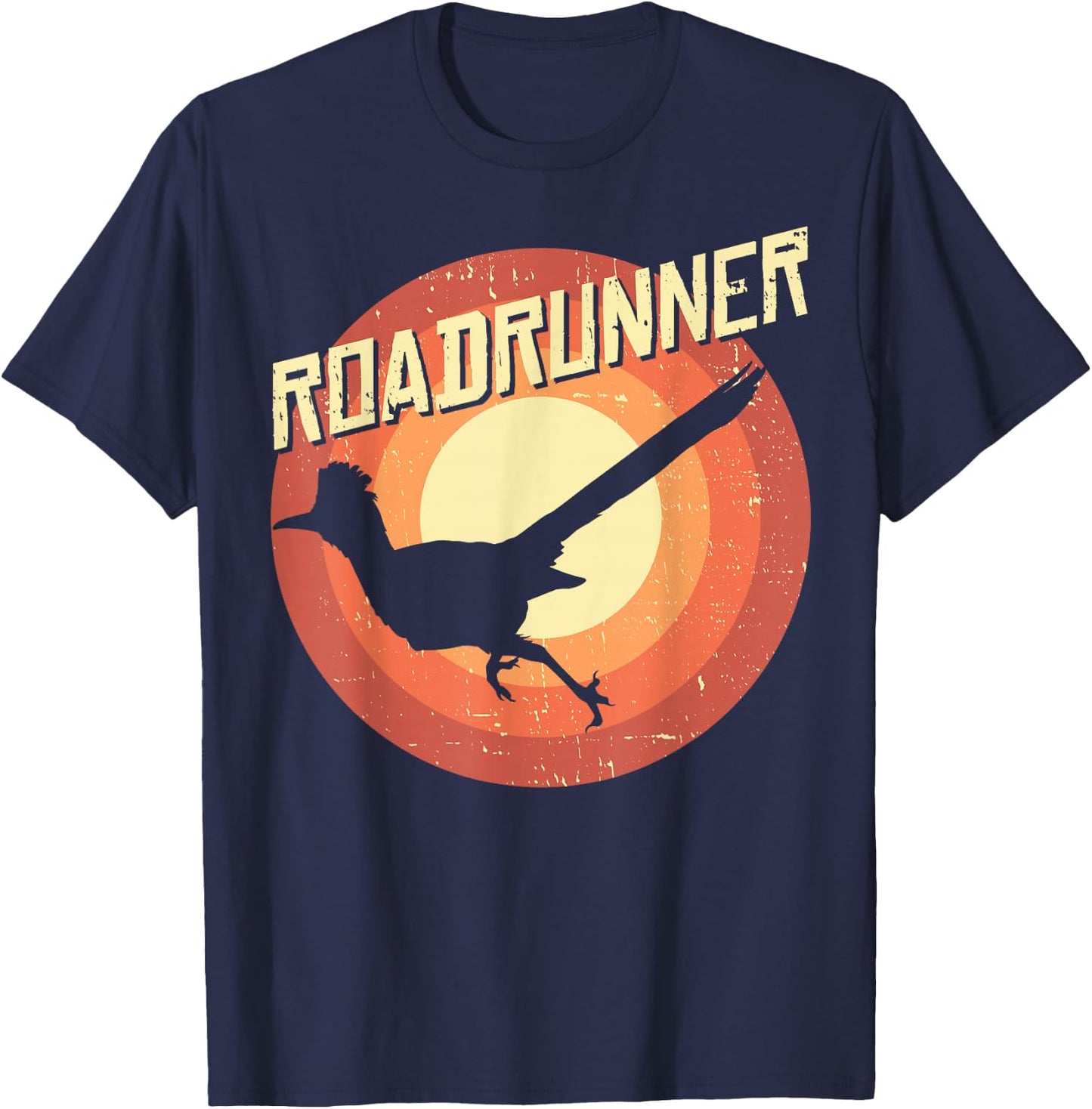 Roadrunner Lover Vintage Distressed Retro T-Shirt - T-Shirt | Navy