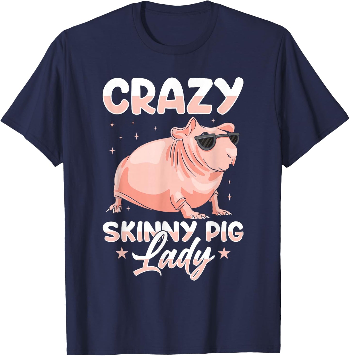 Hairless Guinea Pig Skinny Pig Owner Cavy Rodent Pet T-Shirt - T-Shirt | Navy