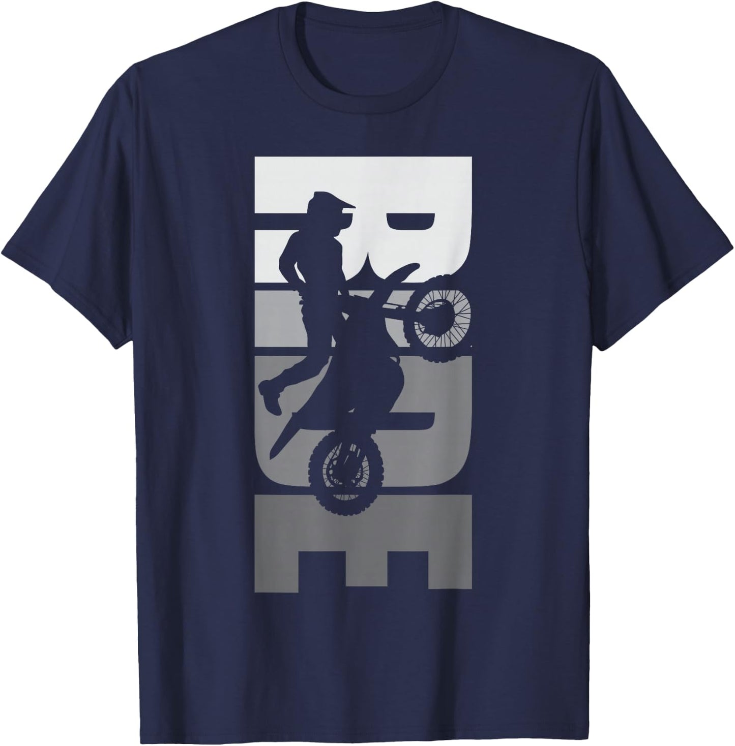 Ride Dirt Bike Motocross Motorcycle MX Offroad Life Passion , black T-Shirt - T-Shirt | Navy